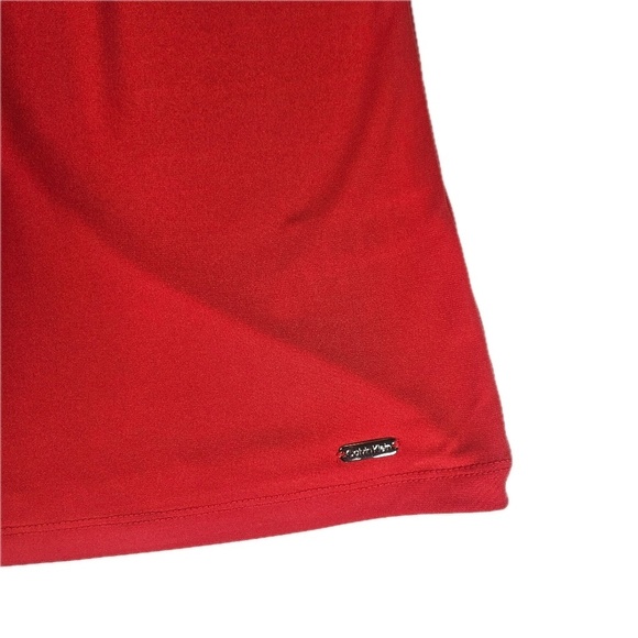 Calvin Klein Shirt Womens Medium Dark Pink MODH7075 Puff Sleeve Square Neck NEW - Picture 7 of 8